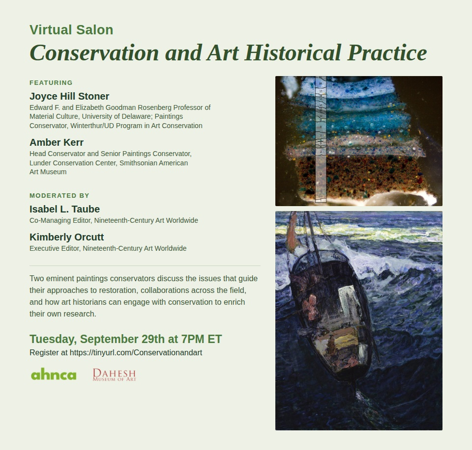 Featured image for “AHNCA/NCAW Virtual Salon: “Painting Conservation and Art Historical Practice””